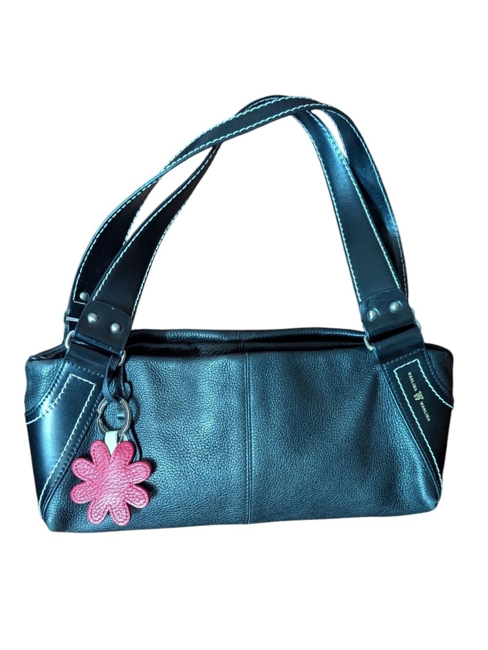Wanlima Vintage Black Leather Shoulder Bag